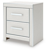 Zuraleus White Upholstered Panel Platform Platform Upholstered Bedroom Set 2 angled view