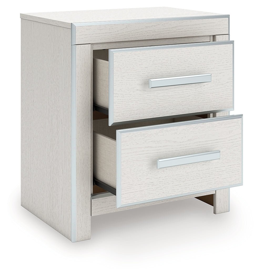 Open drawers showing faux linen lining interior