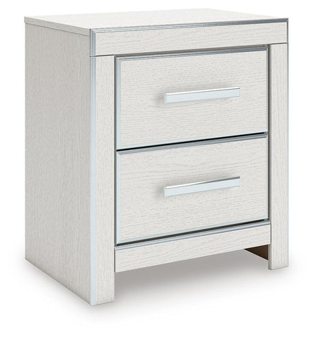 Zuraleus White Upholstered Panel Platform Platform Upholstered Bedroom Set 2 angled view