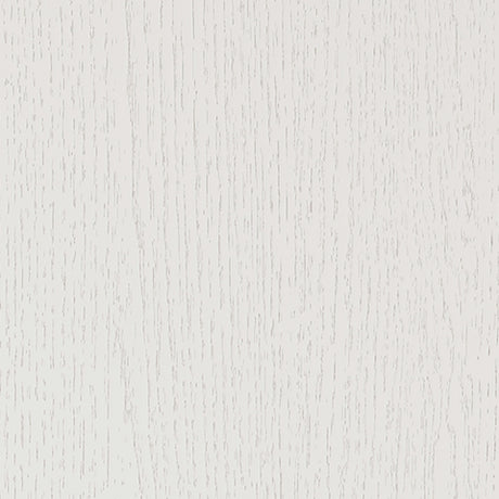 Finish sample of matte white wood grain laminate