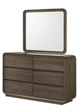 Kinkaid Gray Panel Bedroom Set main front view featuring dresser and mirror