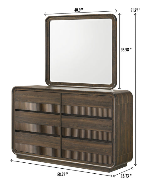Kinkaid Gray Dresser angled side view