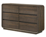 Kinkaid Gray Panel Bedroom Set bedroom perspective highlighting the chest