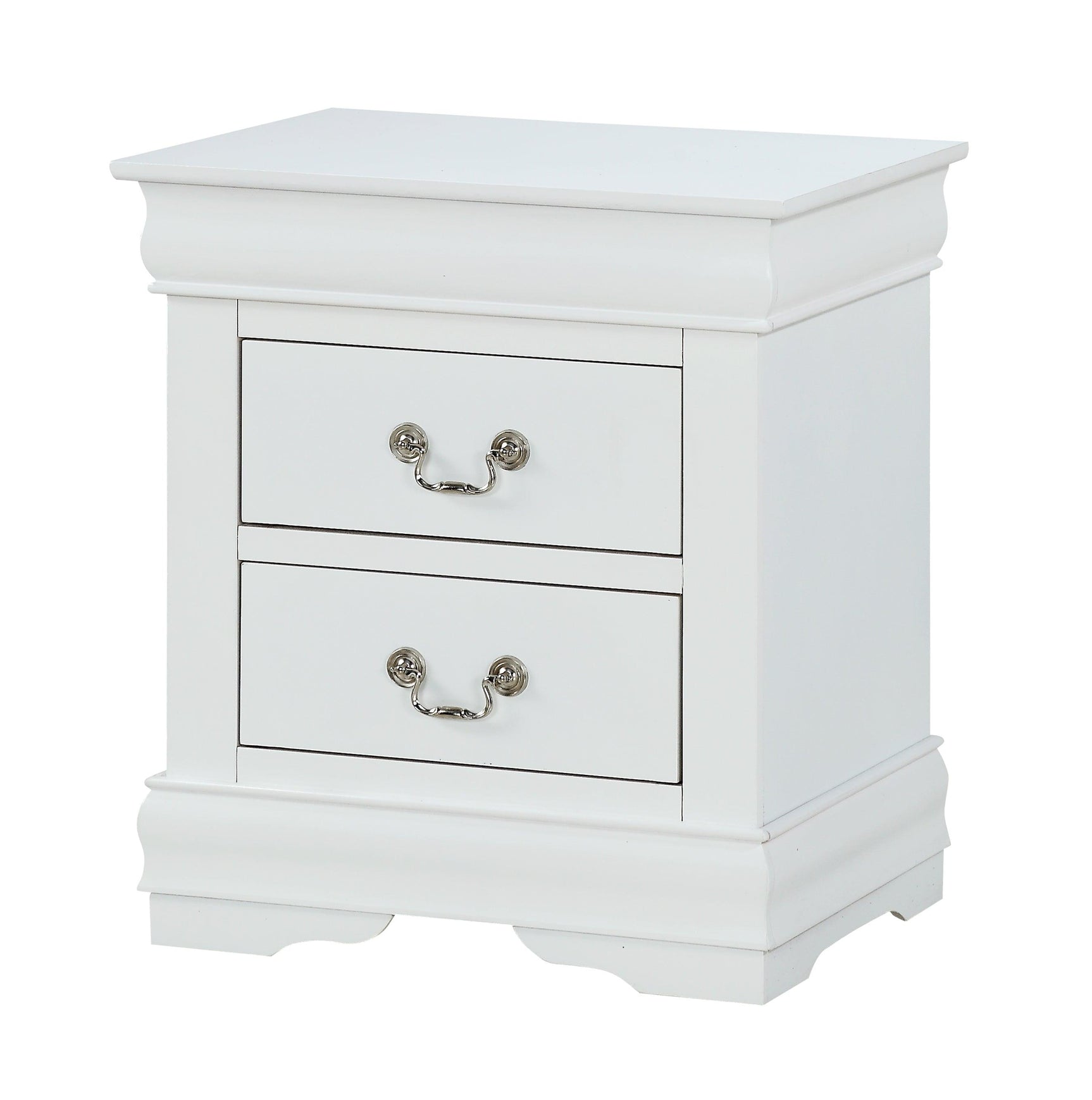 Louis Philip nightstand white finish side view