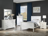 Side view of Louis Philip White Sleigh Bedroom Bed