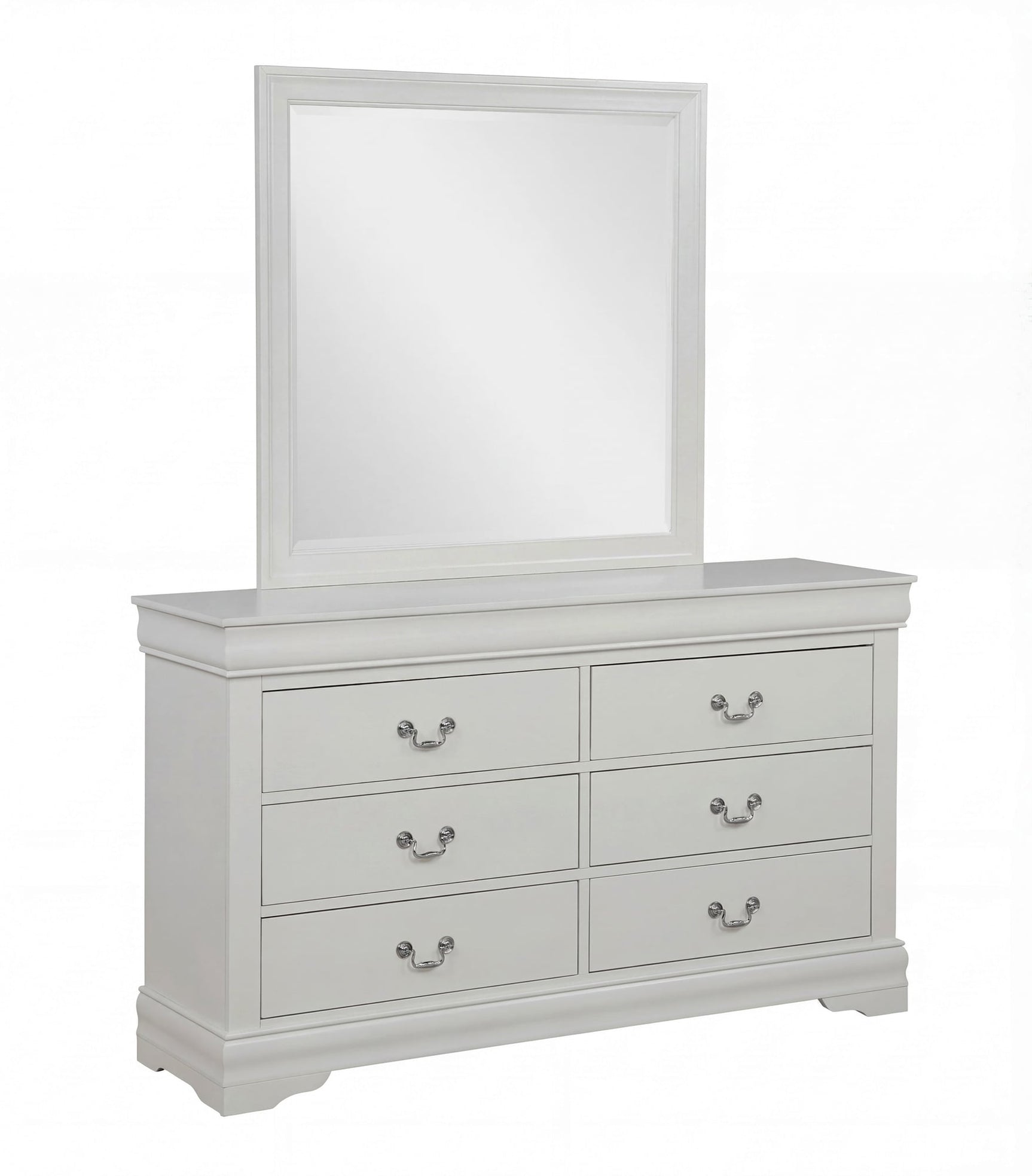 Louis Philip Greige Sleigh Panel Bedroom Set view 7
