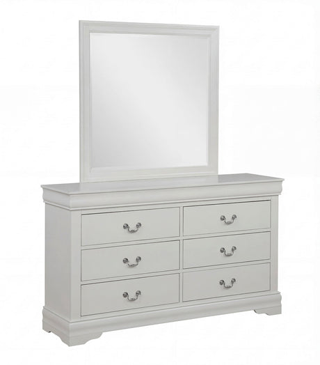 Louis Philip Greige Dresser and Mirror from Decor Furniture