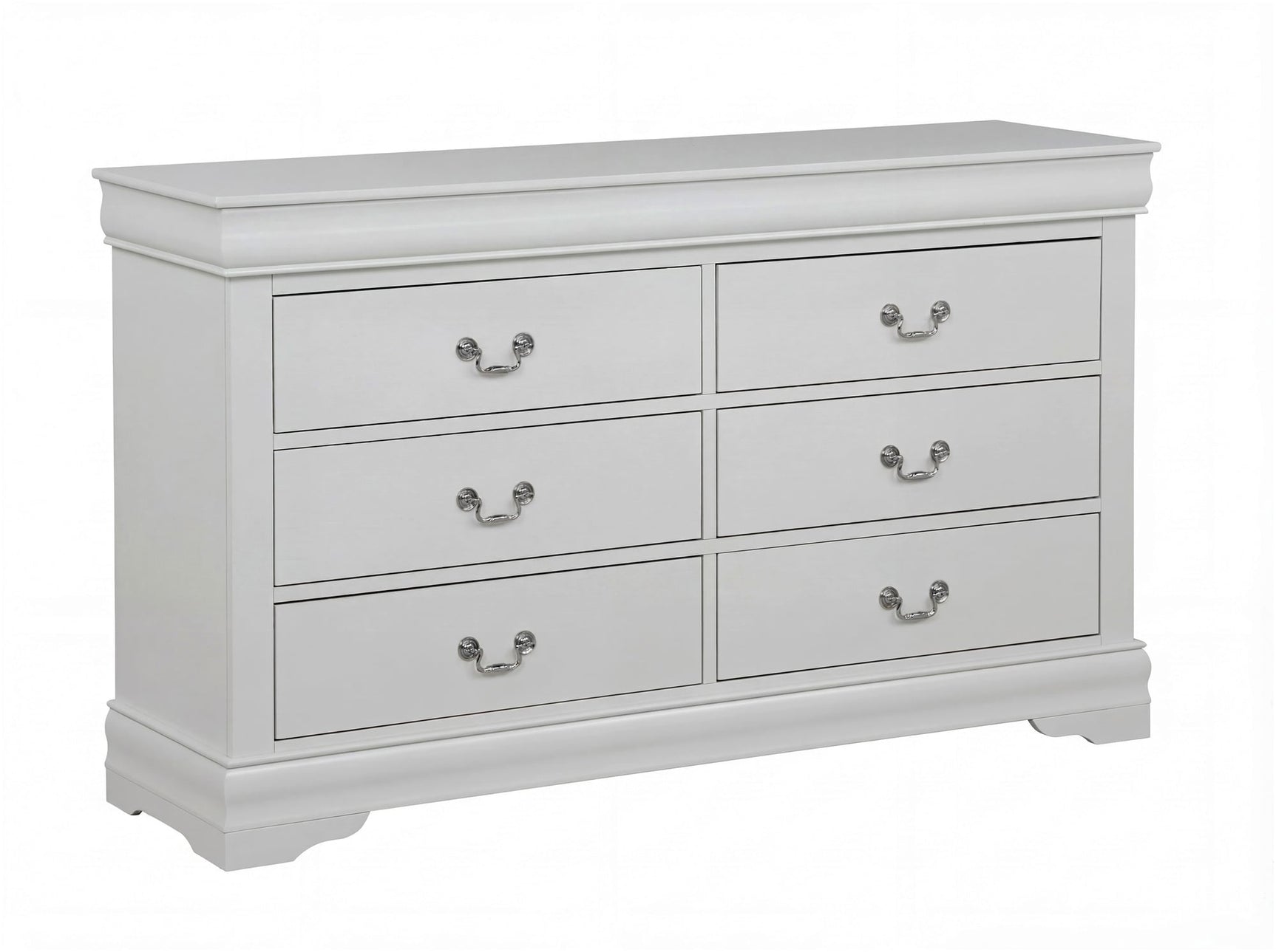Louis Philip Greige Dresser and Mirror view 2
