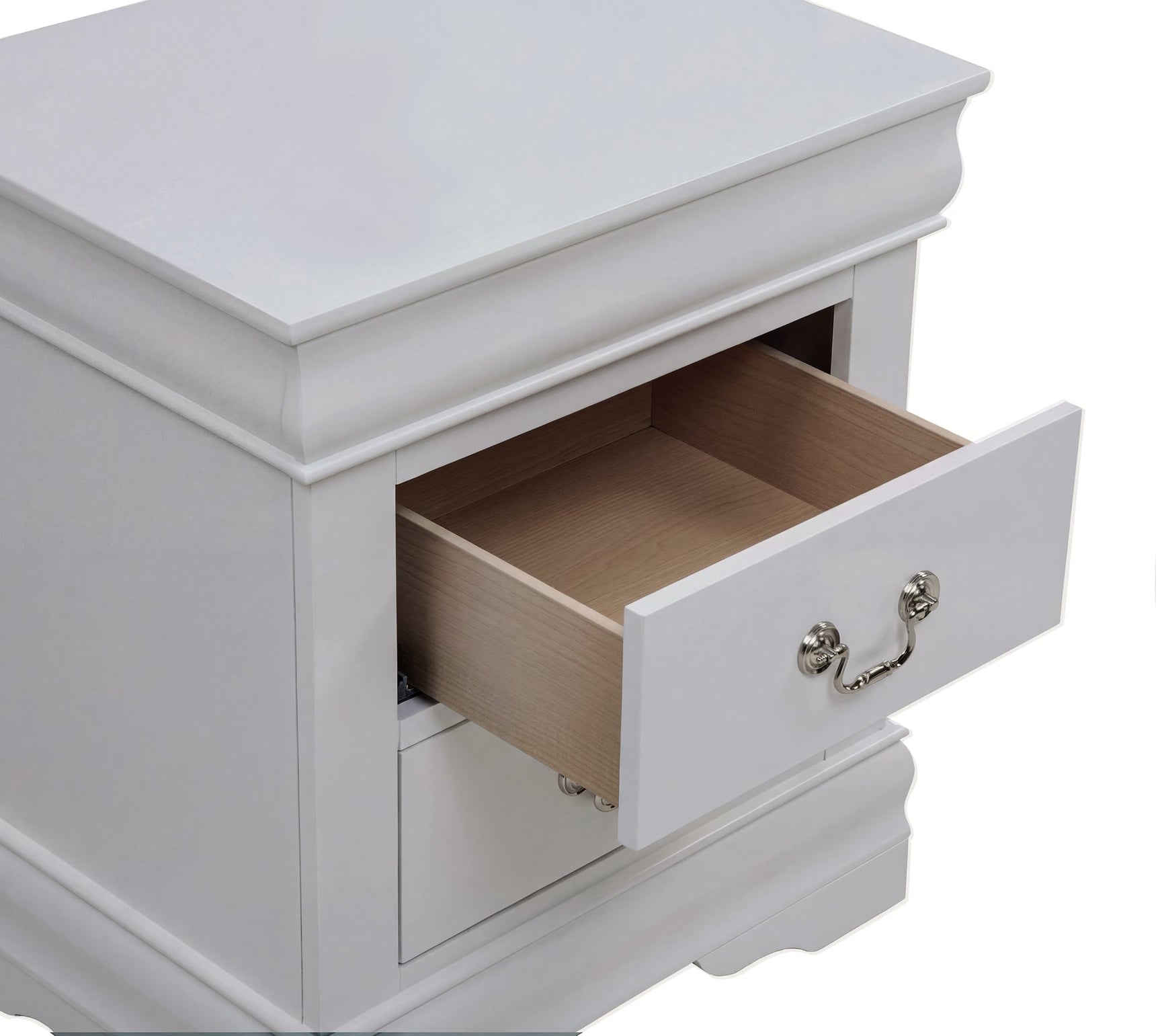 Louis Philip Nightstand in Greige Finish view 2