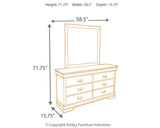 Alisdair dresser and mirror dimensions illustration