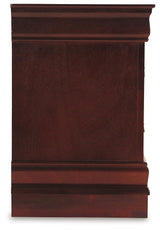 Side angle of Alisdair Nightstand showing moulding