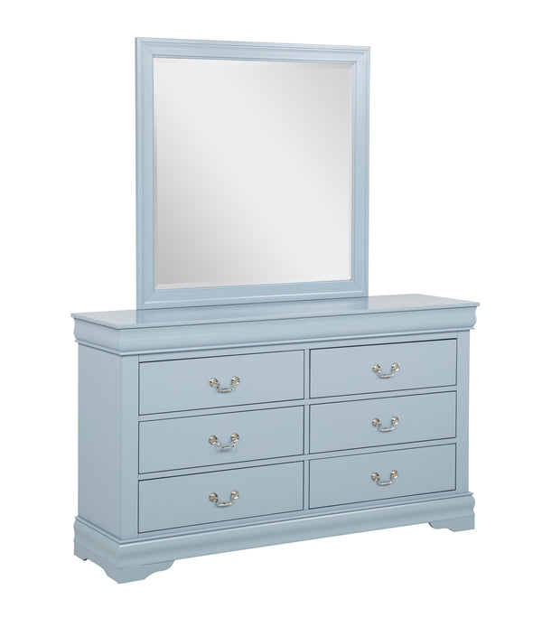 Louis Philip Blue Dresser and Mirror from Decor Furniture