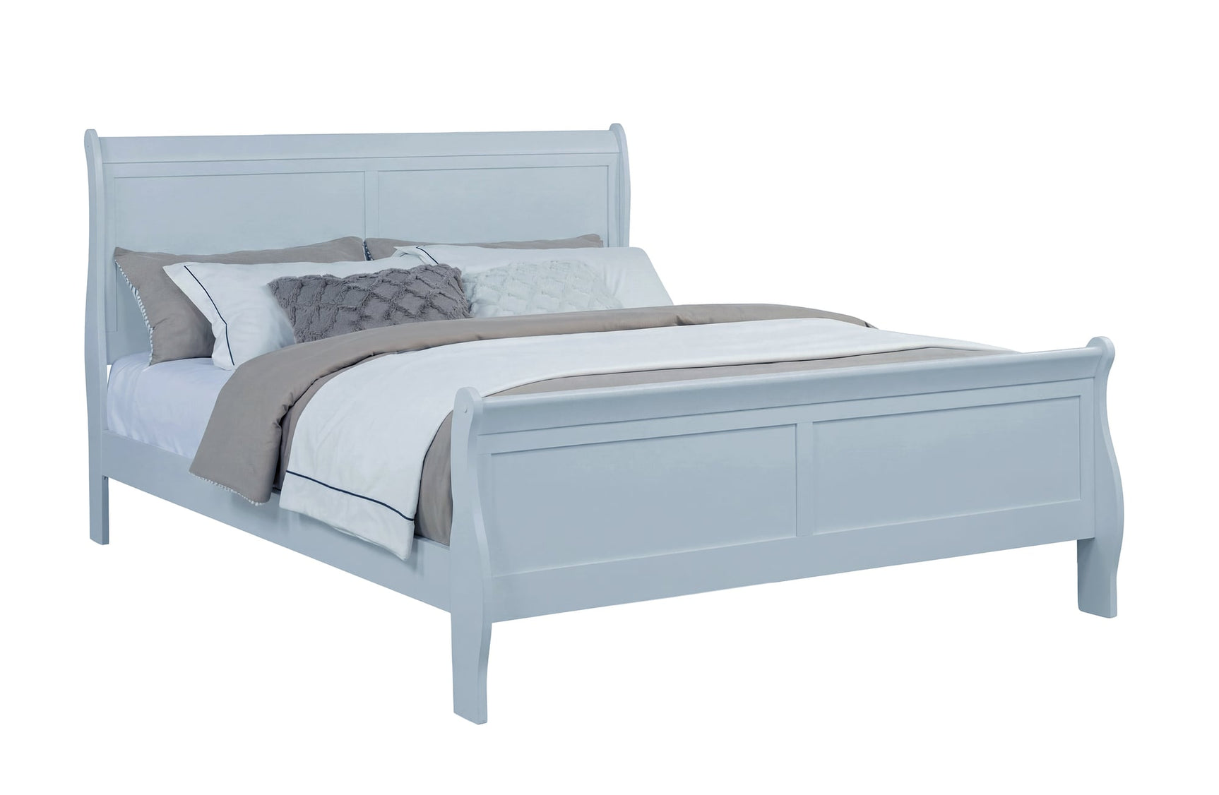 Louis Philip Blue Sleigh Panel King Bed from Decor Furniture