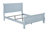 Louis Philip Blue Sleigh Panel King Bed view 3