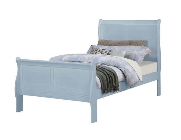 Louis Philip Blue Sleigh Panel Twin Bed from Decor Furniture