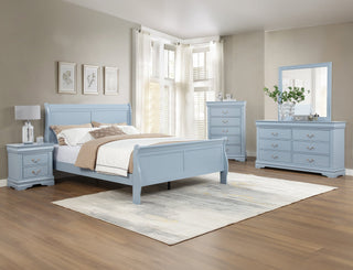 Louis Philip Blue Sleigh Panel Full Bed from Decor Furniture