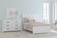 Cayboni Whitewash Panel Bedroom Set Full 3: Bed, Dresser, Mirror from Decor Furniture