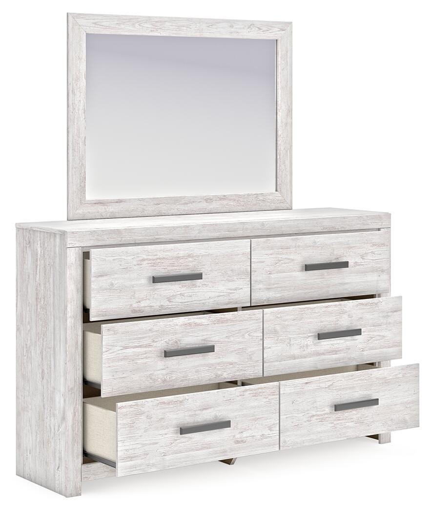 Cayboni Whitewash Panel Bedroom Set angled view