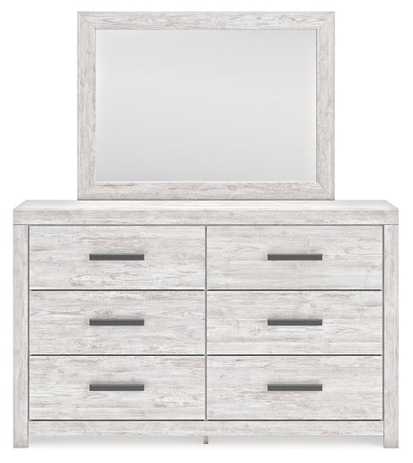 Cayboni dresser with mirror head-on view