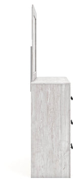 Side view of Cayboni dresser and mirror