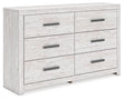 Cayboni whitewash dresser angled front view