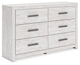 Cayboni whitewash dresser angled front view