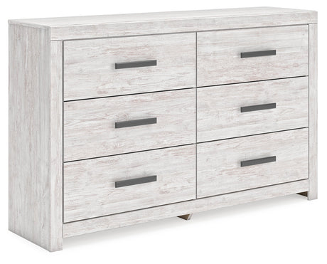 Cayboni whitewash dresser angled front view