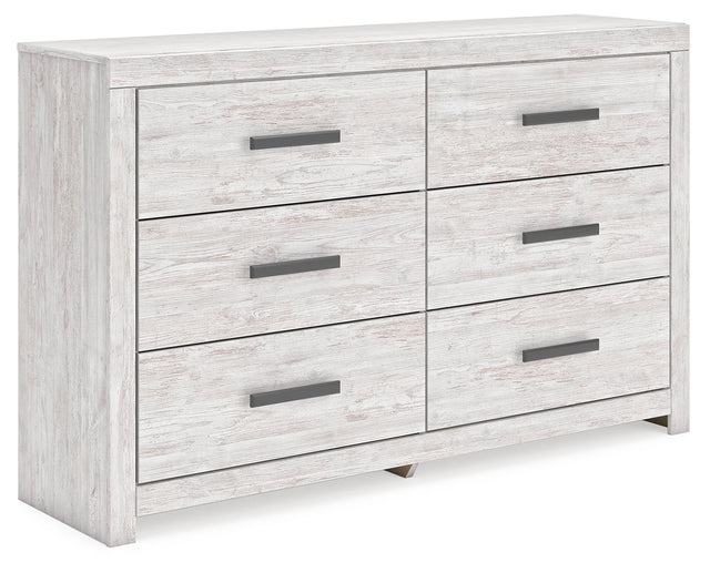 Cayboni whitewash dresser angled front view
