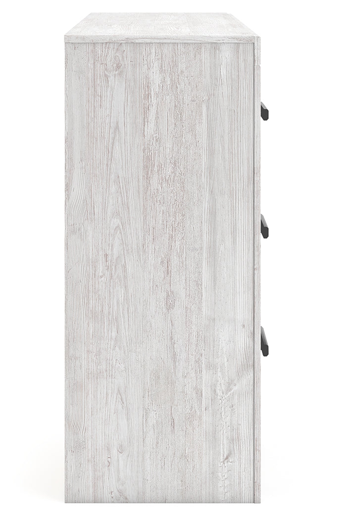 Side view of dresser showing pilasters