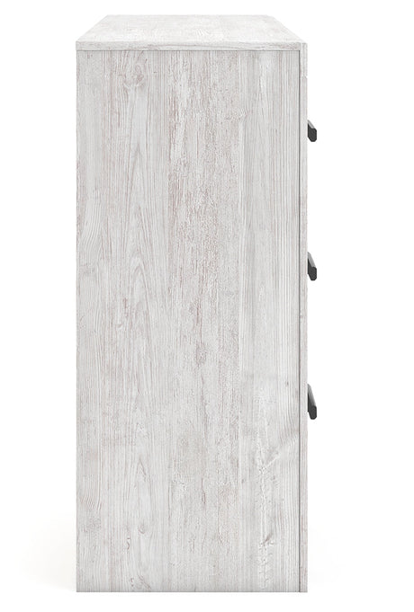 Side view of dresser showing pilasters