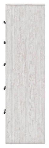 Cayboni Whitewash Chest of Drawers left side view
