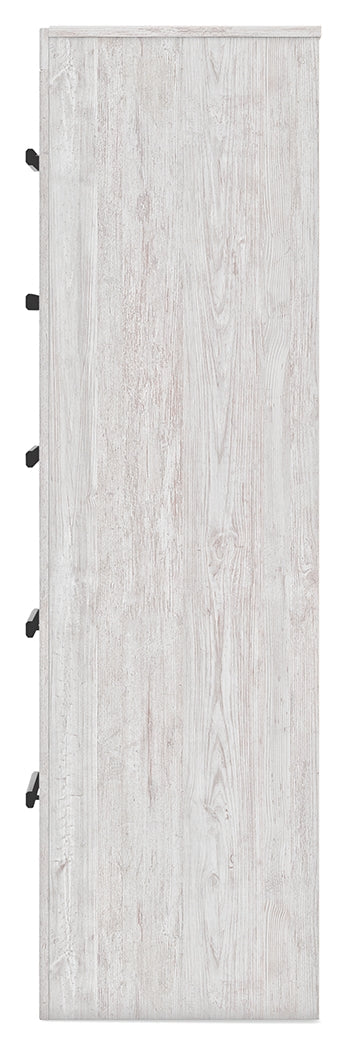 Cayboni Whitewash Chest of Drawers left side view