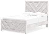 Cayboni whitewash full panel bed alternate angle