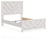 Cayboni whitewash full panel bed angled view from right