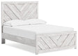 Cayboni whitewash full panel bed angled view from left