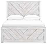 Cayboni white panel bed headboard front view