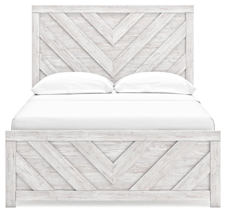 Cayboni white panel bed headboard front view