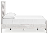 Cayboni full panel bed side view with whitewash finish
