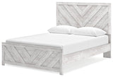 Cayboni whitewash queen panel bed alternate side angle