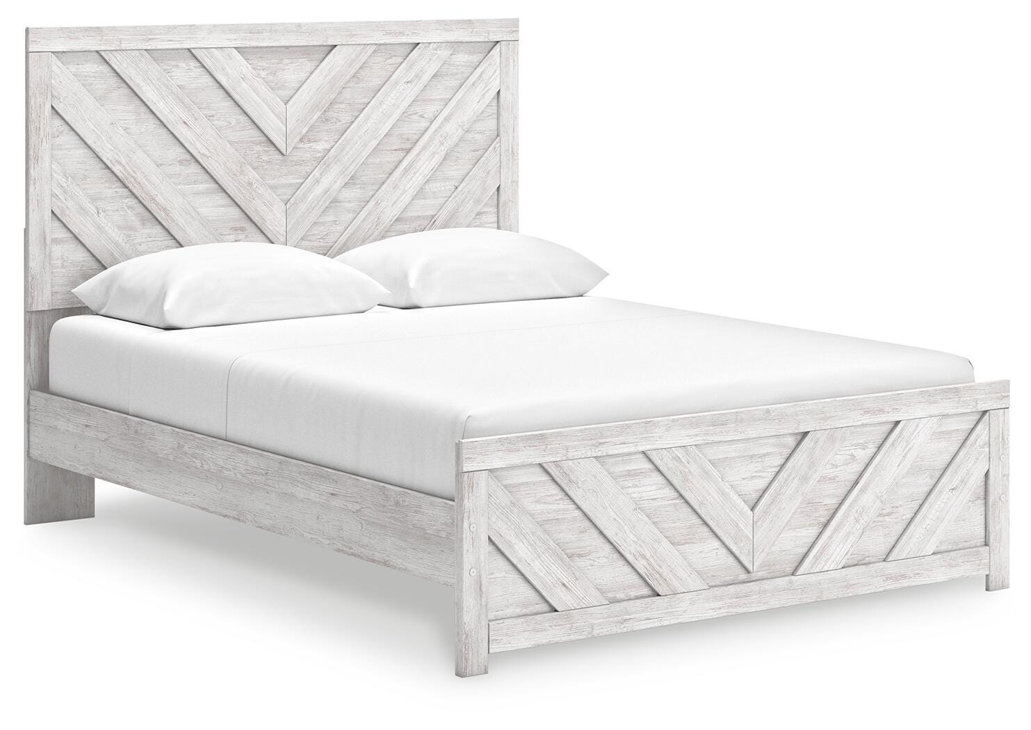 Cayboni Whitewash Panel Bedroom Set angled view