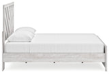 Cayboni whitewash queen panel bed side view