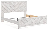 Cayboni Whitewash King Panel Bed alternative angled view