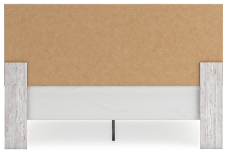 Cayboni Whitewash King Panel Bed back view
