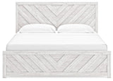 Cayboni Whitewash King Panel Bed front view