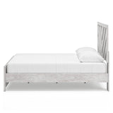 Cayboni Whitewash King Panel Bed side angle