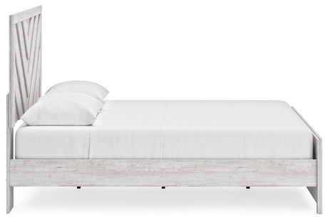 Cayboni Whitewash King Panel Bed side view