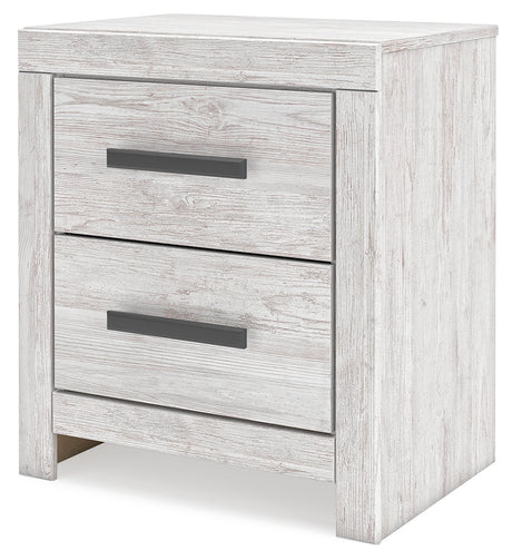 Alternate angled view of Cayboni Whitewash Nightstand