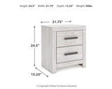 Cayboni Whitewash Panel Bedroom Set dimension view