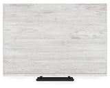 Top view of Cayboni Whitewash Nightstand showing surface texture