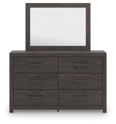 Prendonea dresser and mirror overall side view